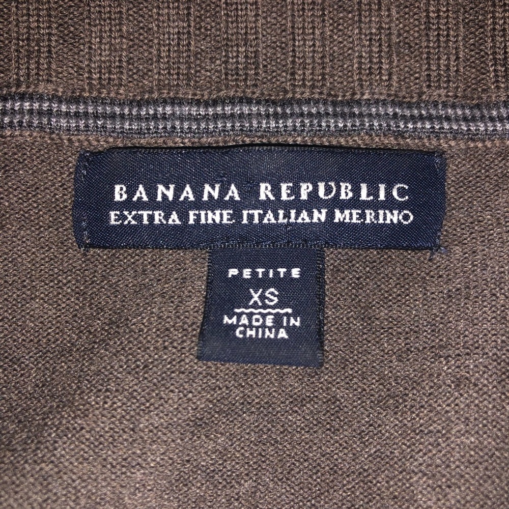 Banana Republic long sleeve merino extra fine wool cardigan in chocolate - Picture 7 of 8